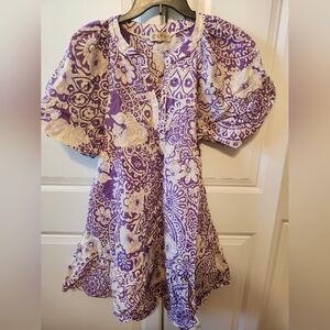 St. John's Bay Purple and Cream Floral Blouse